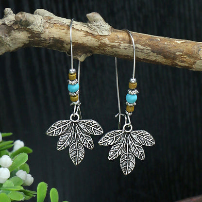 Women's Bohemian Geometric Metal Turquoise Earrings