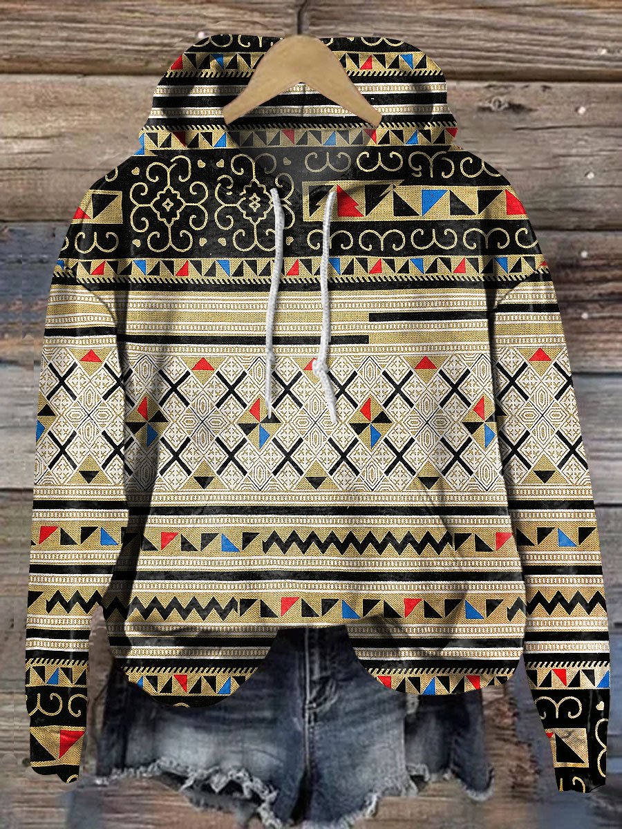 Vintage Aztec Pattern Art Prints Casual Hoodie Sweatshirt