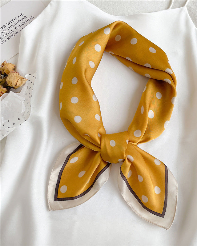 Dot Imitation Silk Square Scarf