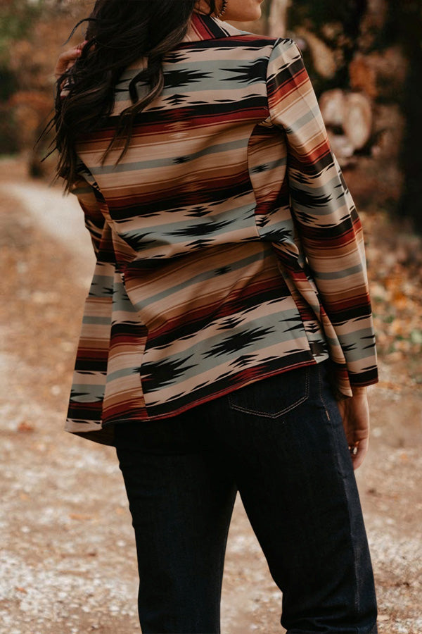 Vintage Western Aztec Print Blazer