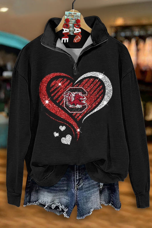 Classic South Carolina Gamecocks Print Zip-Up Sweatshirt