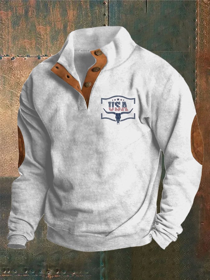 Men's Western Vintage Print Sweatshirt