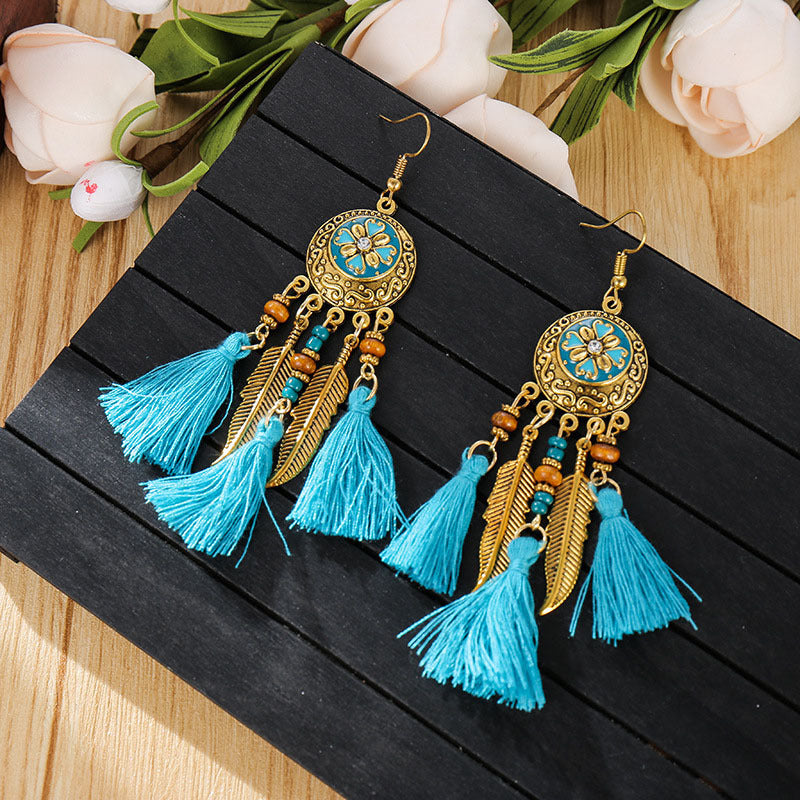 Women's Ethnic Style Tassel Drop Earrings