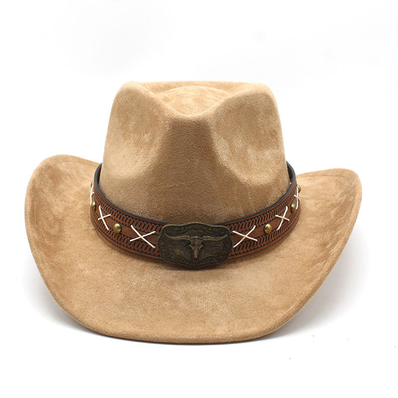 Men's Vintage Western Cowboy Hat Suede Knight British Felt Hat