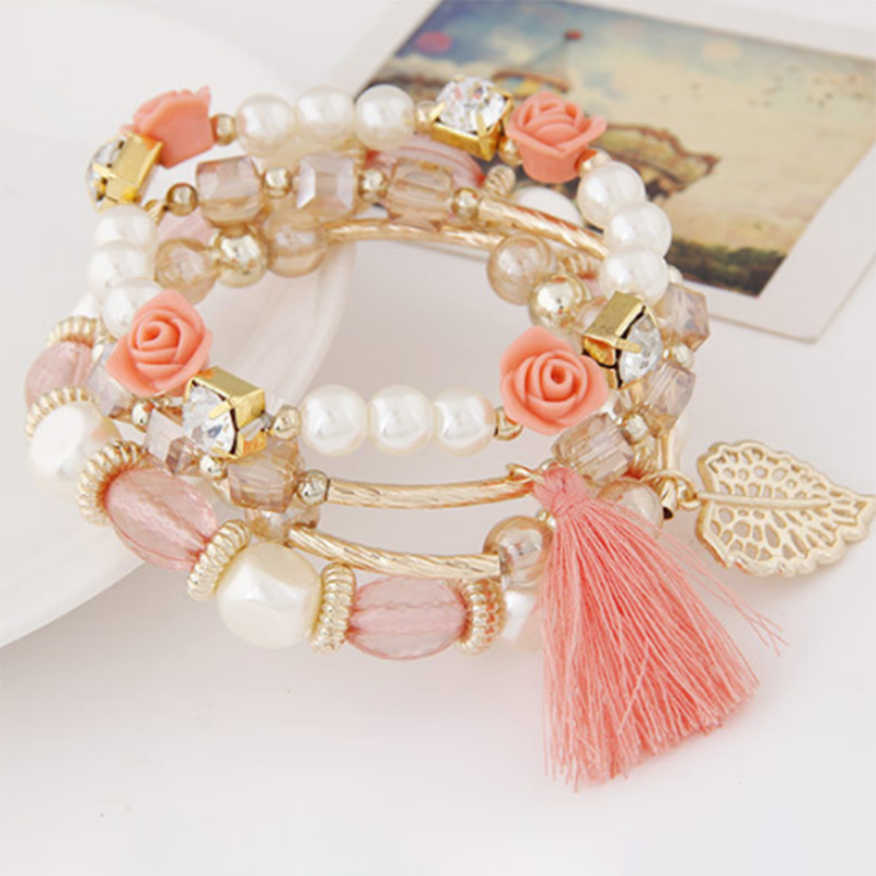 Elegant Floral Tassel Bracelet