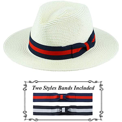 Panama Straw Hats for Men & Women (two Bands)[Fast shipping and box packing]