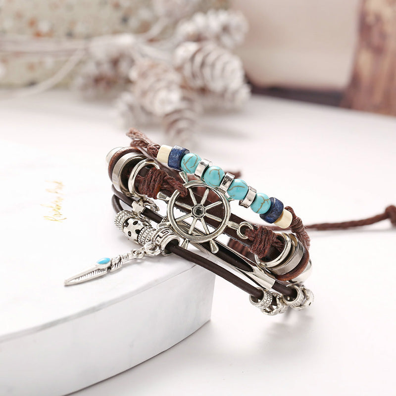 Turquoise Multilayer Leather Bracelet