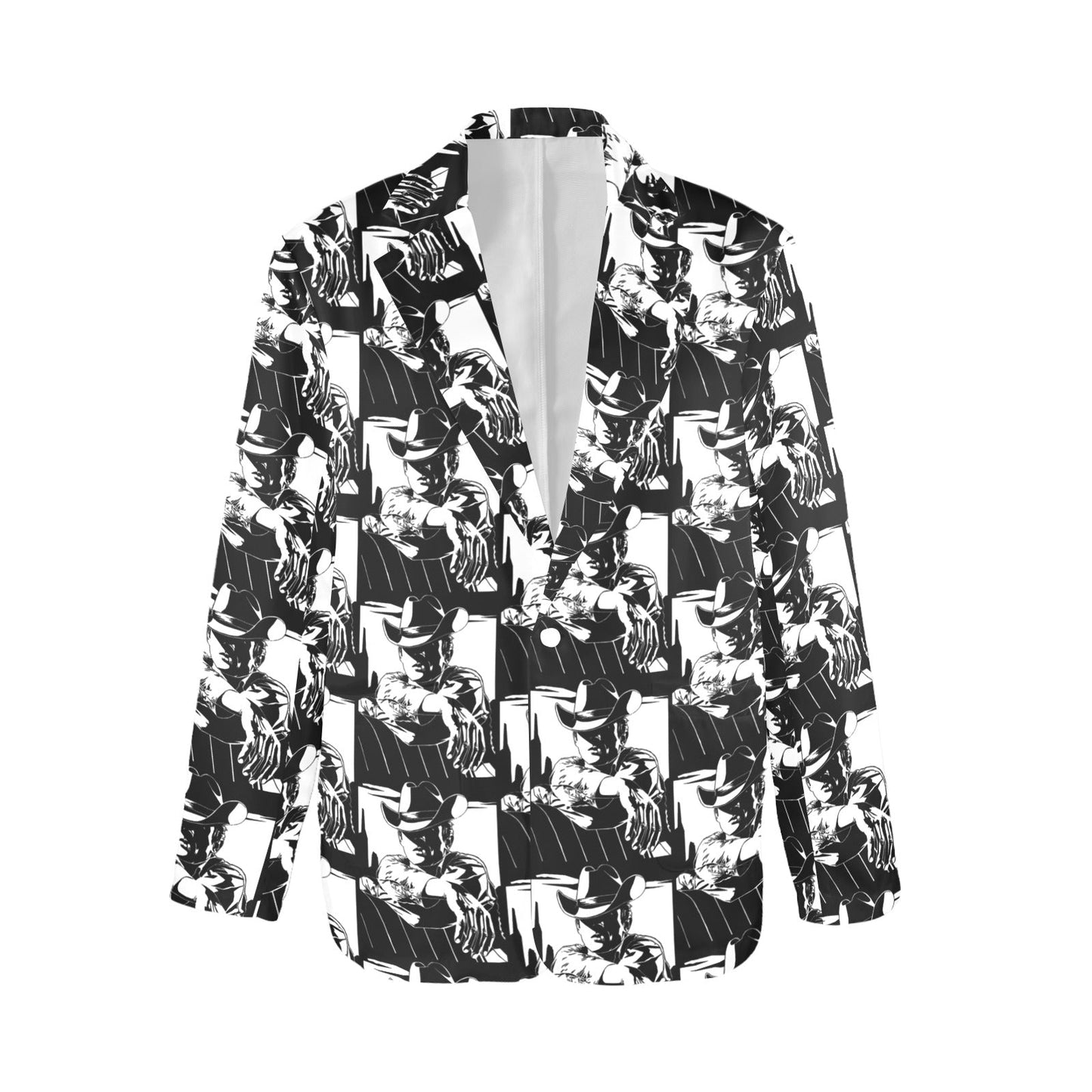 Black White Cowboy Women's Western Blazer