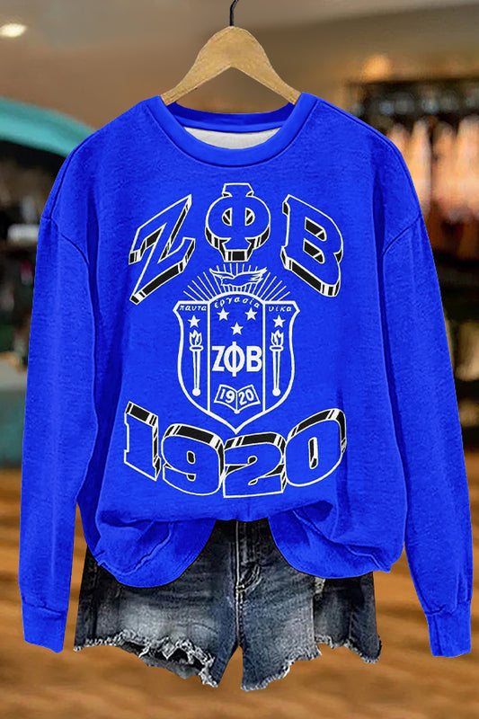 Cozy Zeta Phi Beta Print Sweatshirt