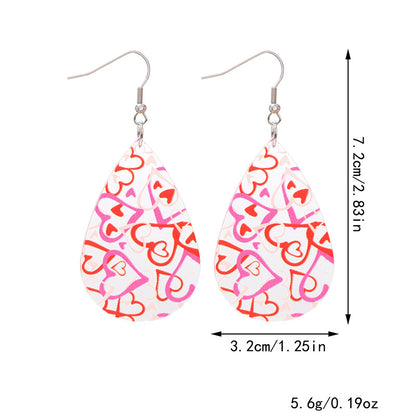 Valentine's Day Heart Teardrop Two-pieces Earrings