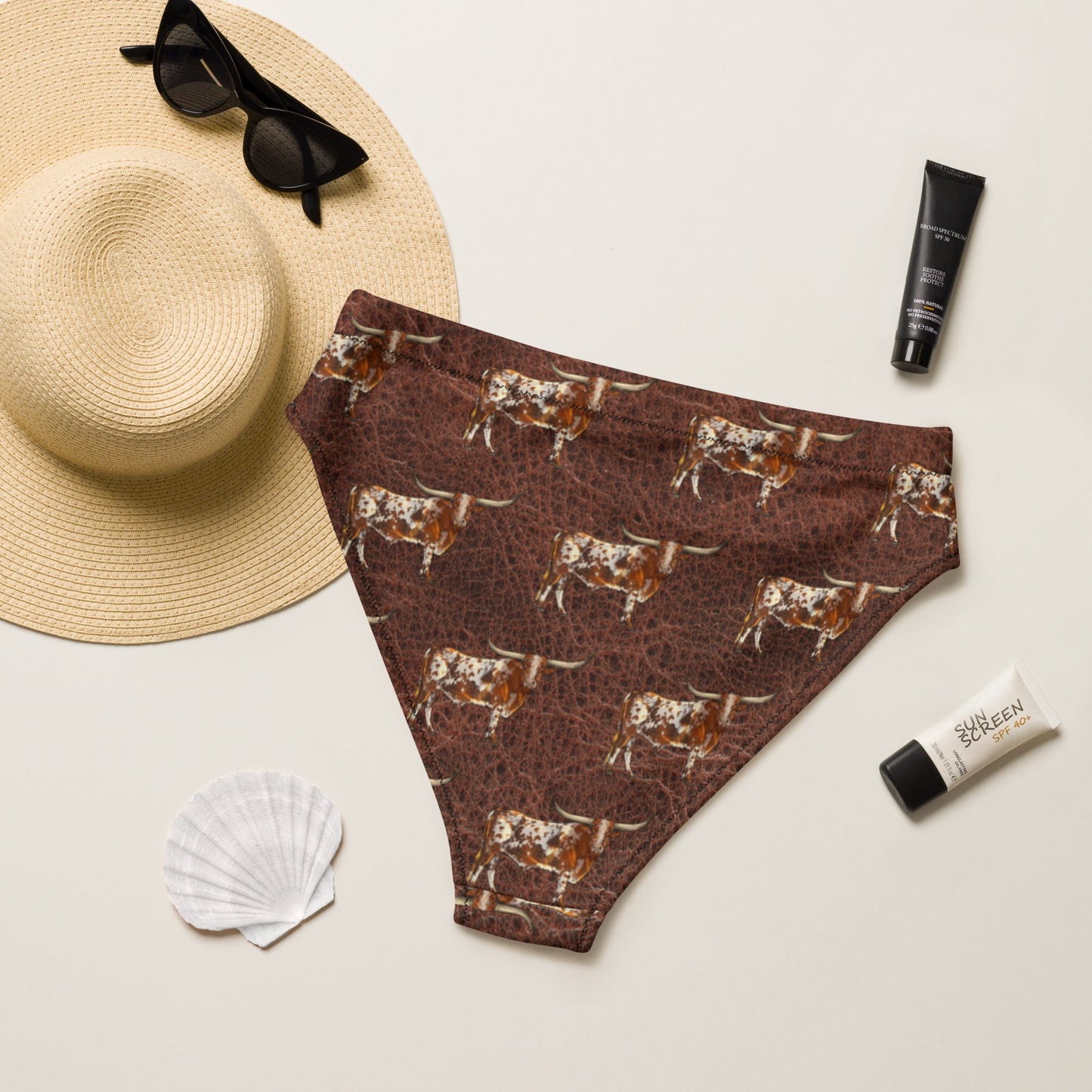 Yeehaw Leather & Longhorns Bikini Bottom