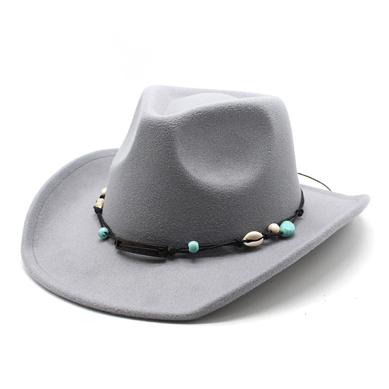 Unisex Fall Vintage Western Cowboy Woolen Sun Protection Wide Brim Hat