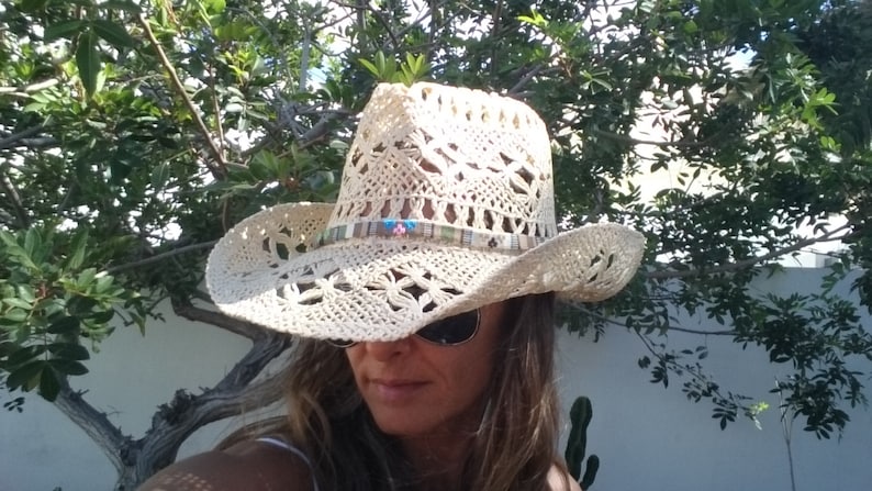 Boho cowboy hats for women, bohemian cowgirl straw hat, stetson western hats, kekugi