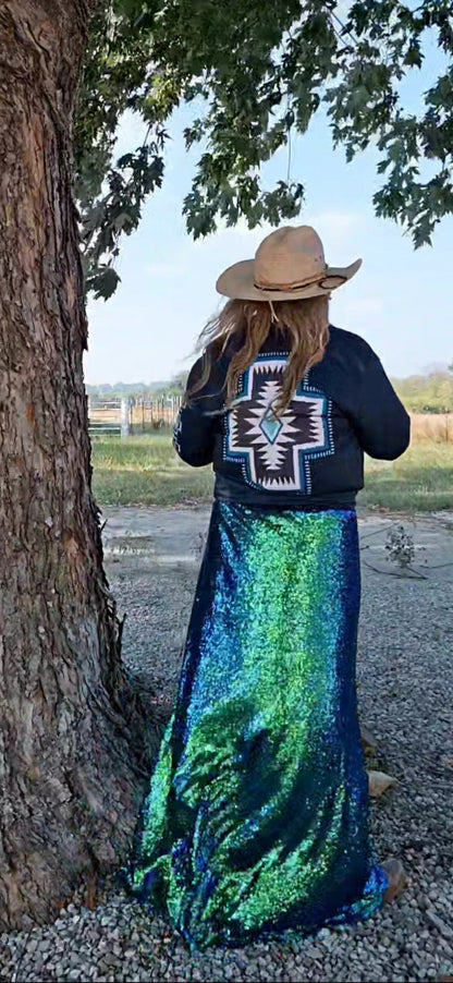 Excalibur Mermaid Sequin Maxi Skirt