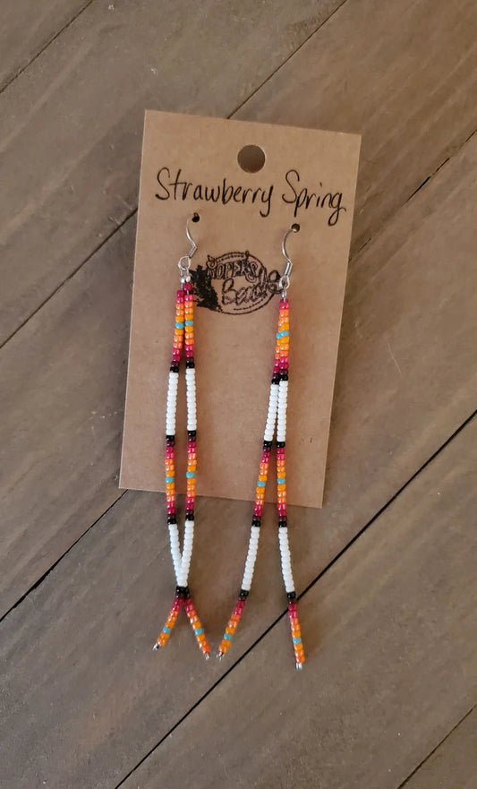 Strawberry Springs Fringe Beaded Earrings