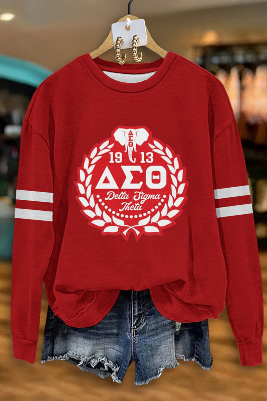 Casual Delta Sigma Theta Sorority Print Sweatshirt