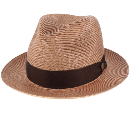 Navy Blue Straw Fedora Hat