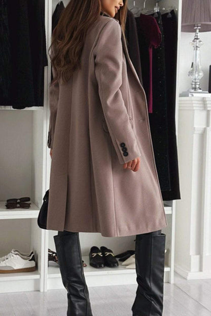 Women's Casual Solid Color Long Coat