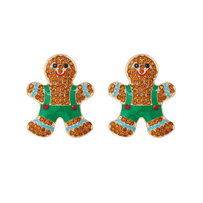 Cartoon Alloy Christmas Gingerbread Man Earrings