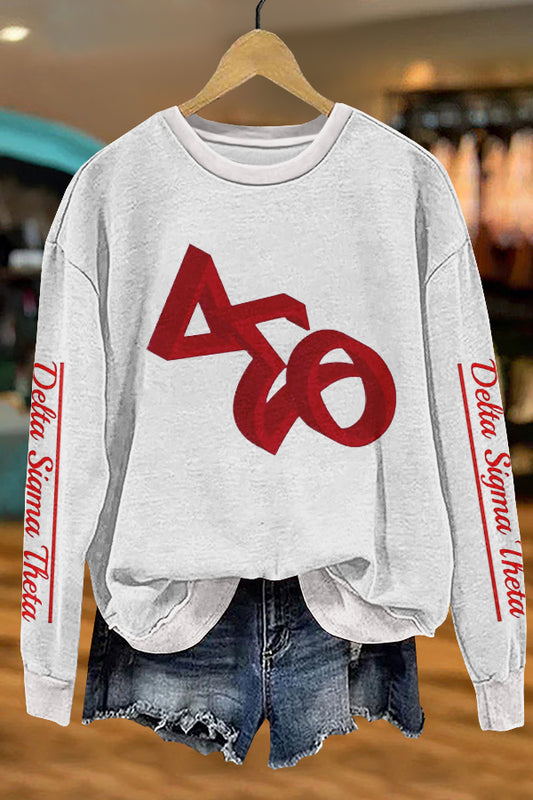 Cozy Delta Sigma Theta Print Sweatshirt