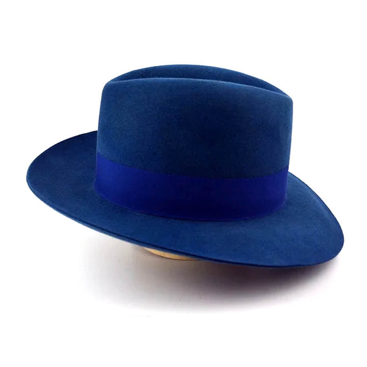 Fedora | | Indigo Blue Wide Brim Hat Men