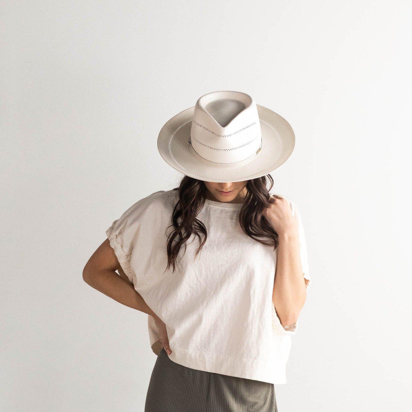 Arlo Straw Teardrop Fedora