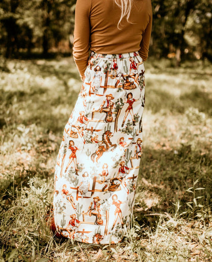 Vintage Western Slit Skirt