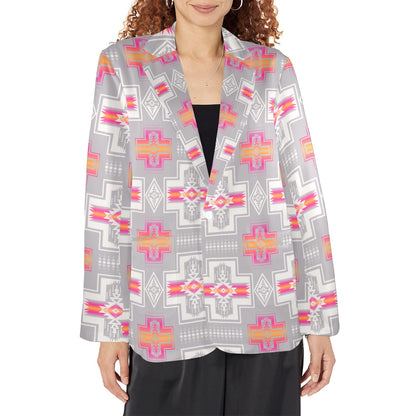 Pink Fire Aztec Women's Western Blazer