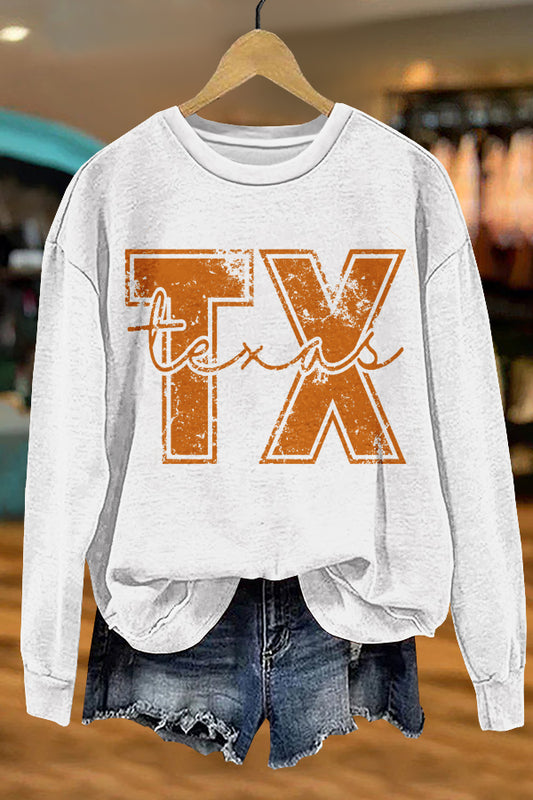 Chic Gameday Texas Longhorn Print Sweatshirt