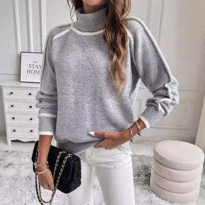 Knitted Pullover Long Sleeve Turtleneck Sweater