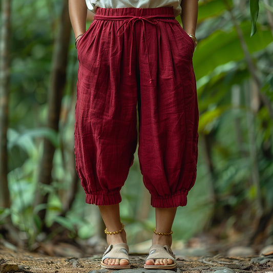 Linen Loose And Comfortable Granny Pants Simple Linen Bloomers