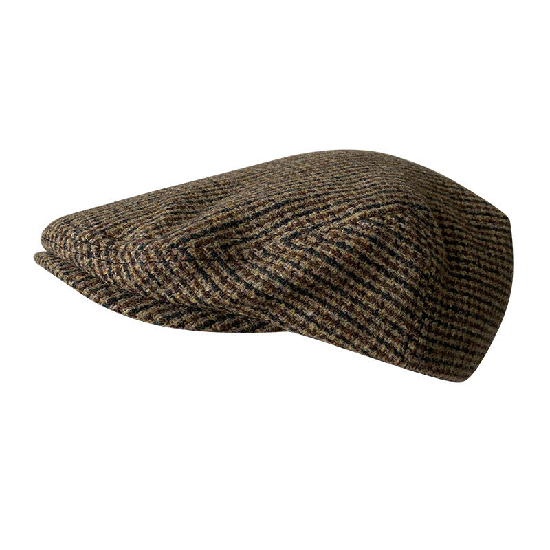 THE PEAKED Marl Flat Hat Taran-Harris Tweed