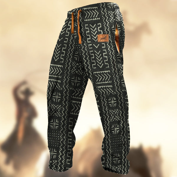 Men's Retro Country Elk Logo Casual Sweatpants