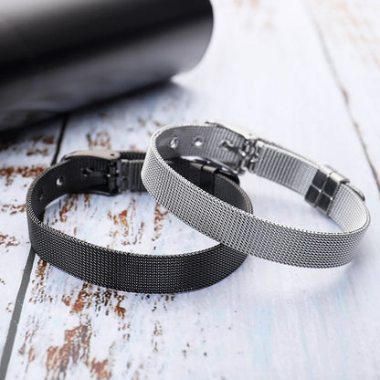 Personality adjustable cross titanium steel mesh men's bracelet