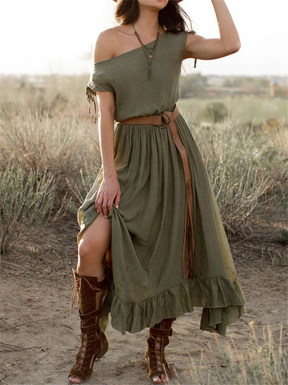 Women Sleeveless Solid Maxi Dress