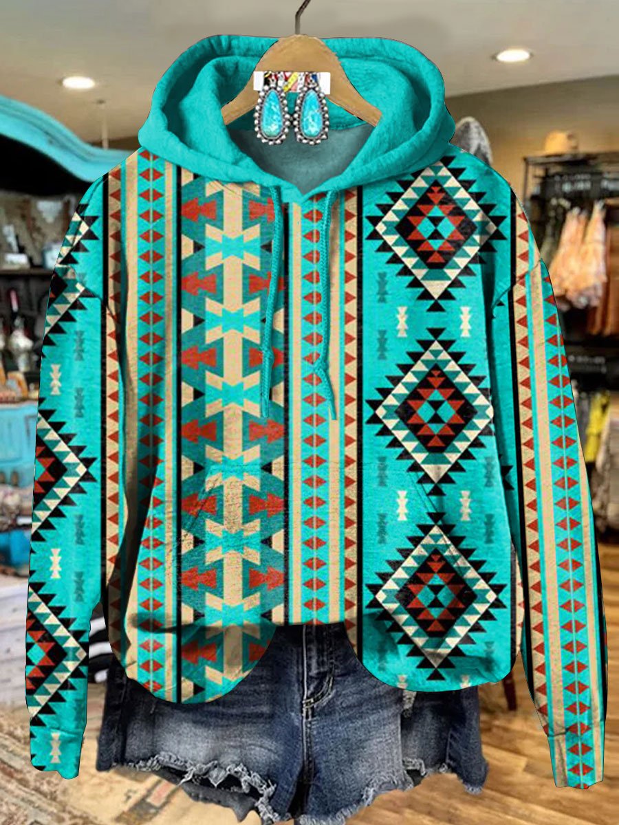 Vintage Ethnic Pattern Art Print Casual Hoodie Sweatshirt