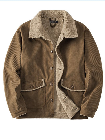 Men's Western Retro sherpa Thickened Corduroy Jacket