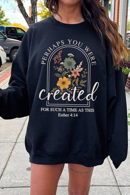 Perhaps You Were Created Graphic Sweatshirt choice of colors