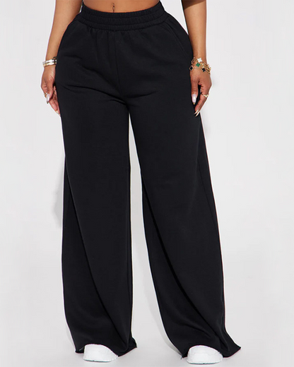 Elastic Waist High-Waisted Loose Trousers