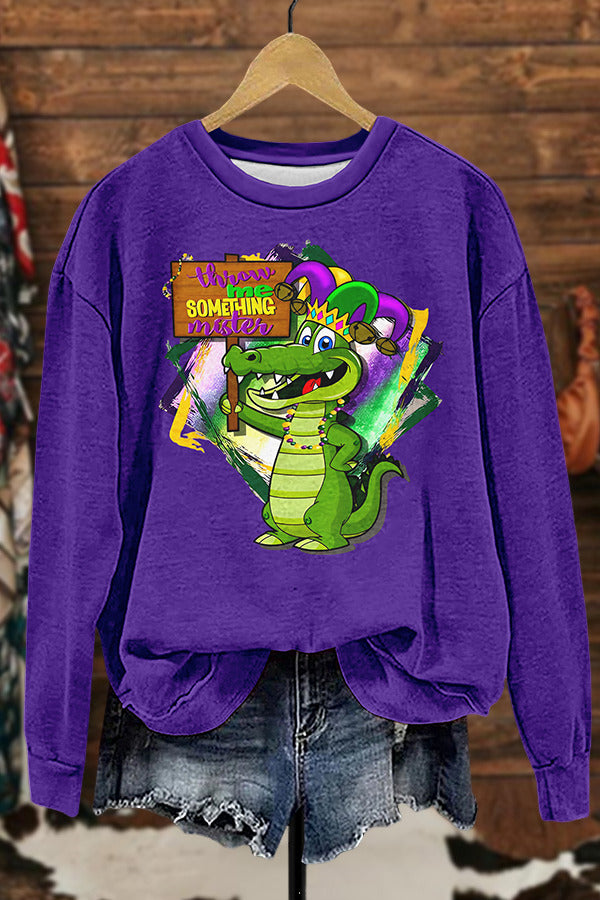 Mardi Gras Mister Alligator Sweatshirt