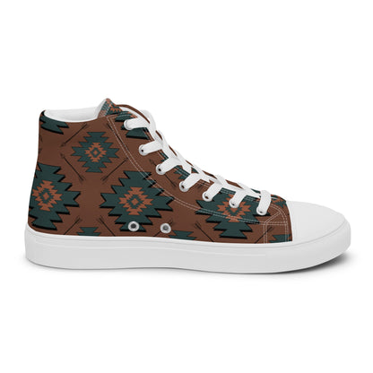 Aztec Mullet Cowboy Men__ high top canvas shoes