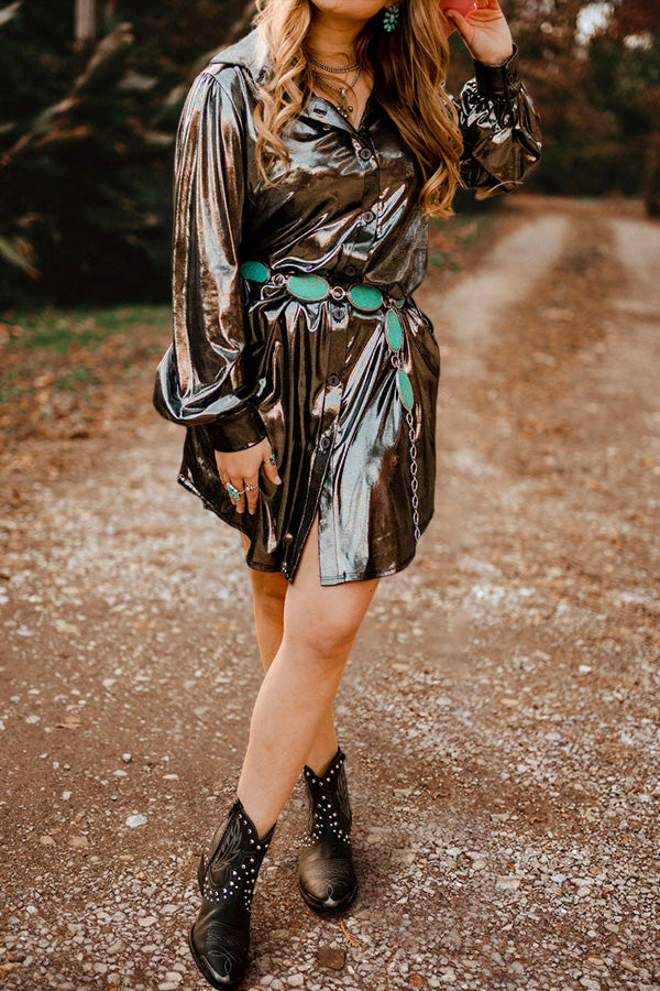 Elegant Glossy Dress