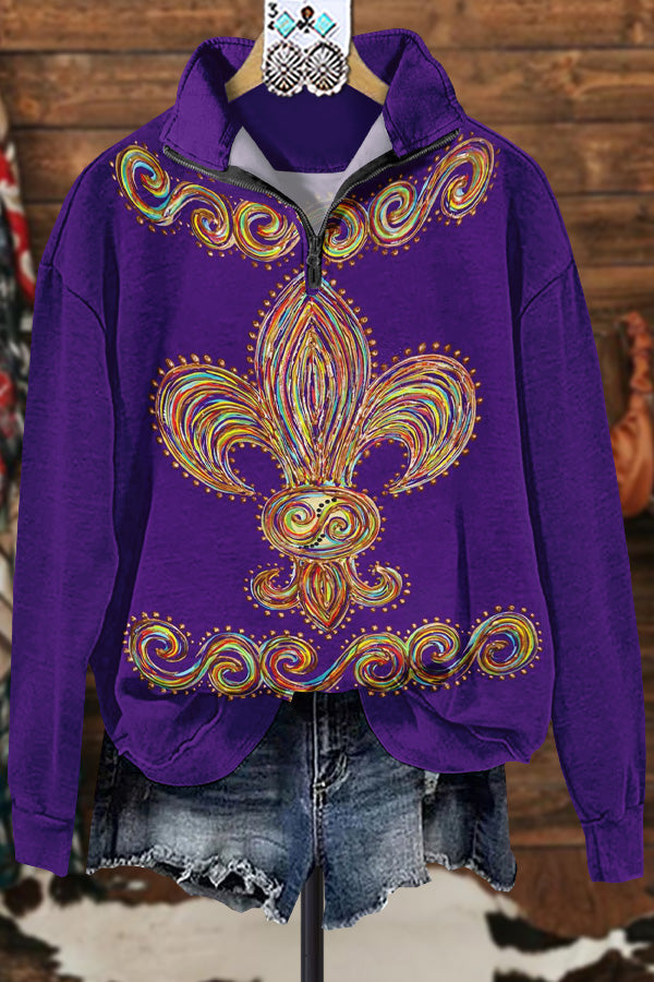 Classic Contrast Mardi Gras Sweatshirt