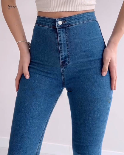 High Waist Skinny Jeans Blue