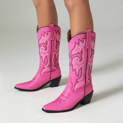 Western Retro Embroidered Boots