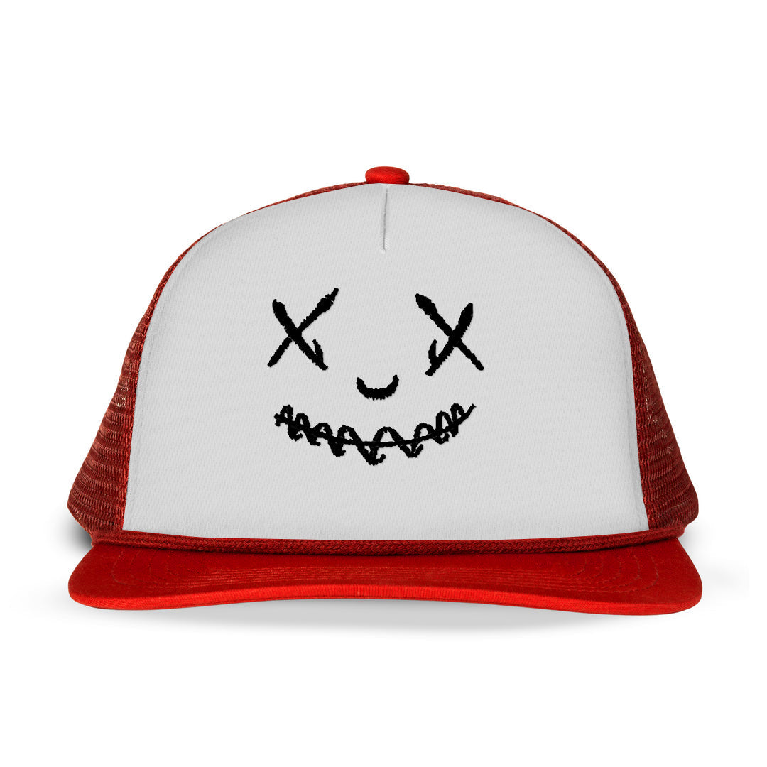 Happy Face Printed Trucker Hat