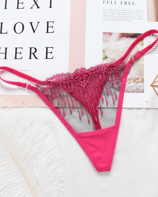 Thin Transparent Embroidered Seamless Women’s Underwear Thong