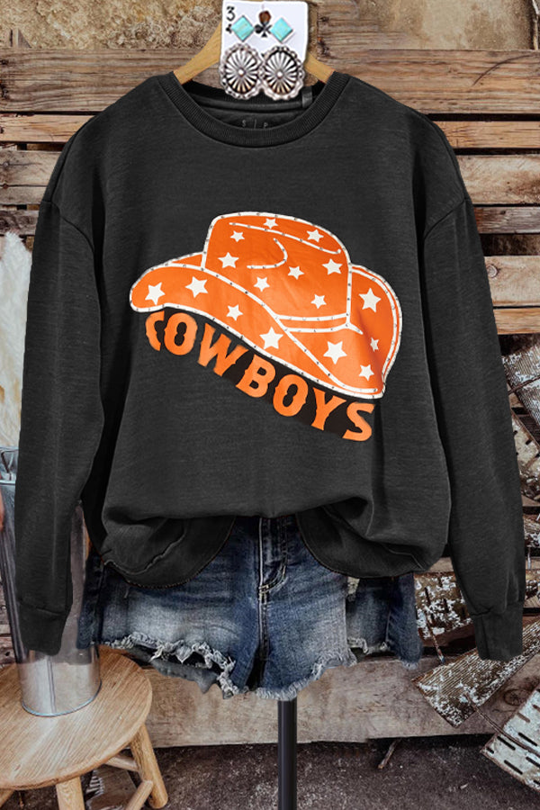 Cowboys Contrast Color Long Sleeve Sweatshirt