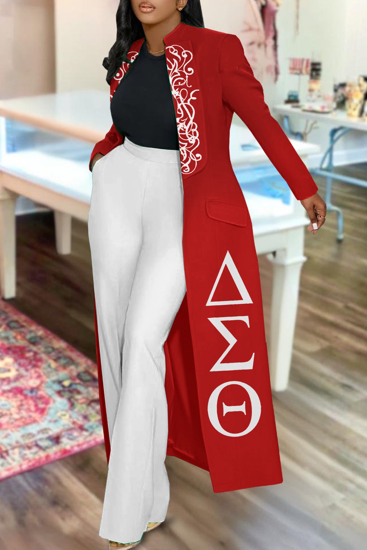 Classic Delta Sigma Theta Sorority Long Blazer