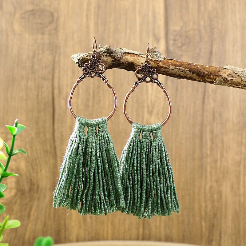 Women's Bohemian Tassel Long Earrings